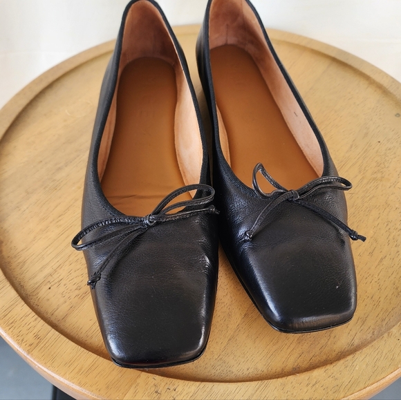 M. Gemi The Danza Black Leather Ballet Flats - Picture 4 of 13